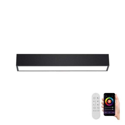 Immax NEO 07254L - Plafón LED regulable NEO LITE LUNGO LED/20W/230V 3000-6000K Wi-Fi Tuya negro + control remoto
