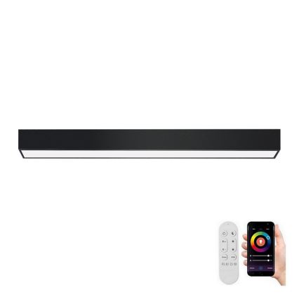 Immax NEO 07255L - Plafón LED regulable NEO LITE LUNGO LED/20W/230V 3000-6000K Wi-Fi Tuya negro + control remoto