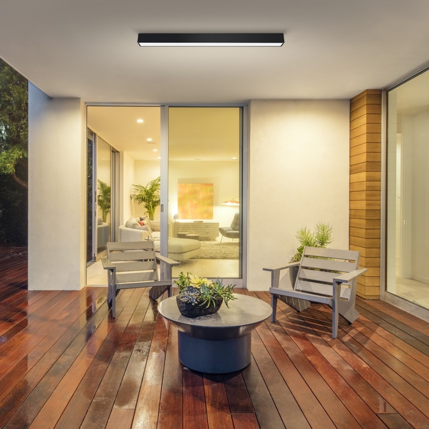 Immax NEO 07255L - Plafón LED regulable NEO LITE LUNGO LED/20W/230V 3000-6000K Wi-Fi Tuya negro + control remoto