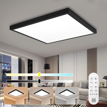 Immax NEO 07279L - Luz de techo LED regulable para baño NEO LITE FRAME LED/50W/230V IP44 Wi-Fi Tuya + control remoto negro