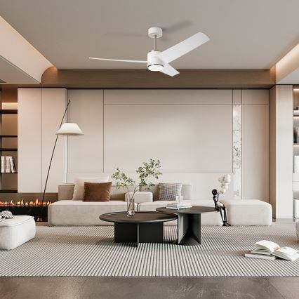 Immax NEO 07282L - LED+CCT Ventilador de techo regulable BEAUTY LED/18W/230V 3000/4000/6000K Wi-Fi Tuya diámetro 132 cm + mando a distancia