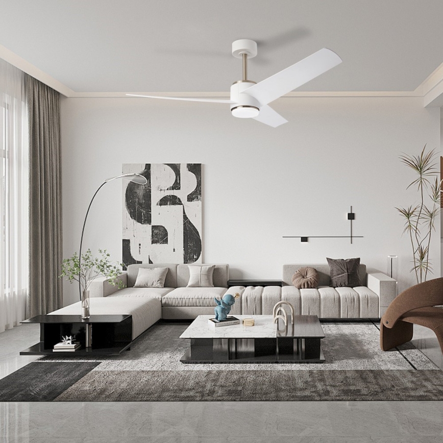 Immax NEO 07282L - LED+CCT Ventilador de techo regulable BEAUTY LED/18W/230V 3000/4000/6000K Wi-Fi Tuya diámetro 132 cm + mando a distancia