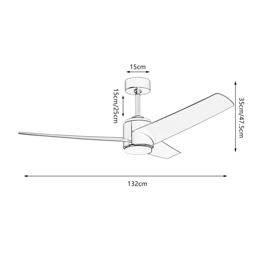 Immax NEO 07282L - LED+CCT Ventilador de techo regulable BEAUTY LED/18W/230V 3000/4000/6000K Wi-Fi Tuya diámetro 132 cm + mando a distancia