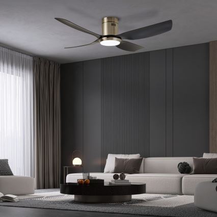 Immax NEO 07282L - Ventilador de techo regulable LED+CCT PURE LED/24W/230V 3000/4000/6000K Wi-Fi Tuya Ø 132 cm + mando a distancia