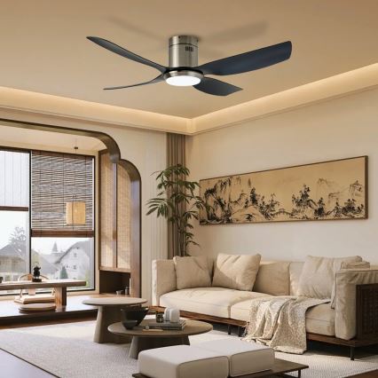 Immax NEO 07282L - Ventilador de techo regulable LED+CCT PURE LED/24W/230V 3000/4000/6000K Wi-Fi Tuya Ø 132 cm + mando a distancia