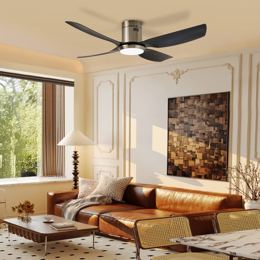 Immax NEO 07282L - Ventilador de techo regulable LED+CCT PURE LED/24W/230V 3000/4000/6000K Wi-Fi Tuya Ø 132 cm + mando a distancia