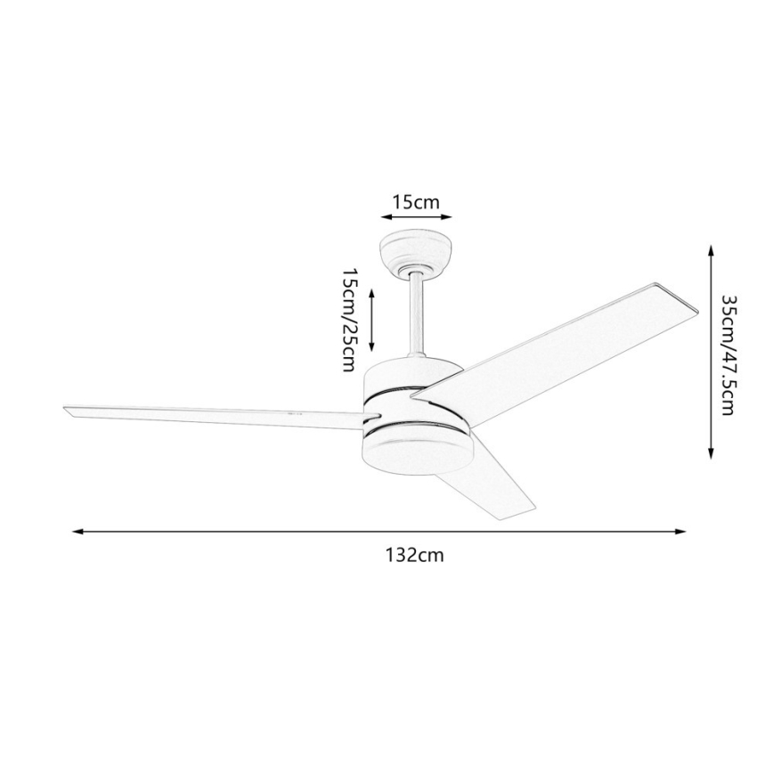 Immax NEO 07285L - Ventilador de techo LED+CCT regulable VARIABLE LED/24W/230V 3000/4000/6000K Wi-Fi Tuya Ø 132 cm + mando a distancia