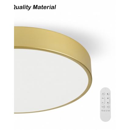 Immax NEO 07292L - Luminaria de techo LED regulable NEO LITE SEMPLICI LED/36W/230V 3000–6000K, Ø 40 cm, Wi‑Fi Tuya, color dorado + mando a distancia