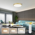 Immax NEO 07293L - Luminaria de techo LED regulable NEO LITE SEMPLICI LED/60W/230V 3000–6000K Ø 60 cm Wi‑Fi Tuya dorada + mando a distancia