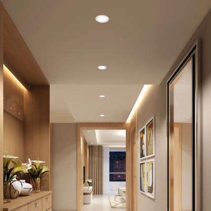 Immax NEO 07294L - Downlight LED empotrable regulable/12W/230V Wi-Fi Tuya Ø 12 cm blanco