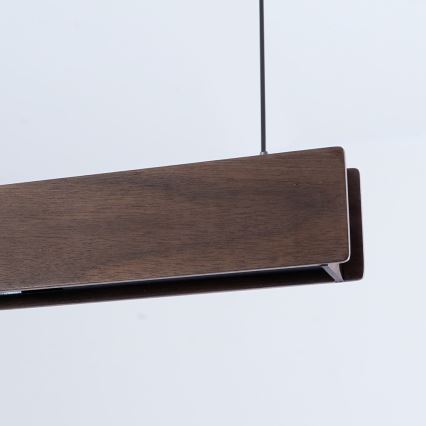 Immax NEO 07300L - Lámpara colgante regulable con cable MADEIRA LED/26W/230V Wi-Fi Tuya 122 cm nogal + control remoto