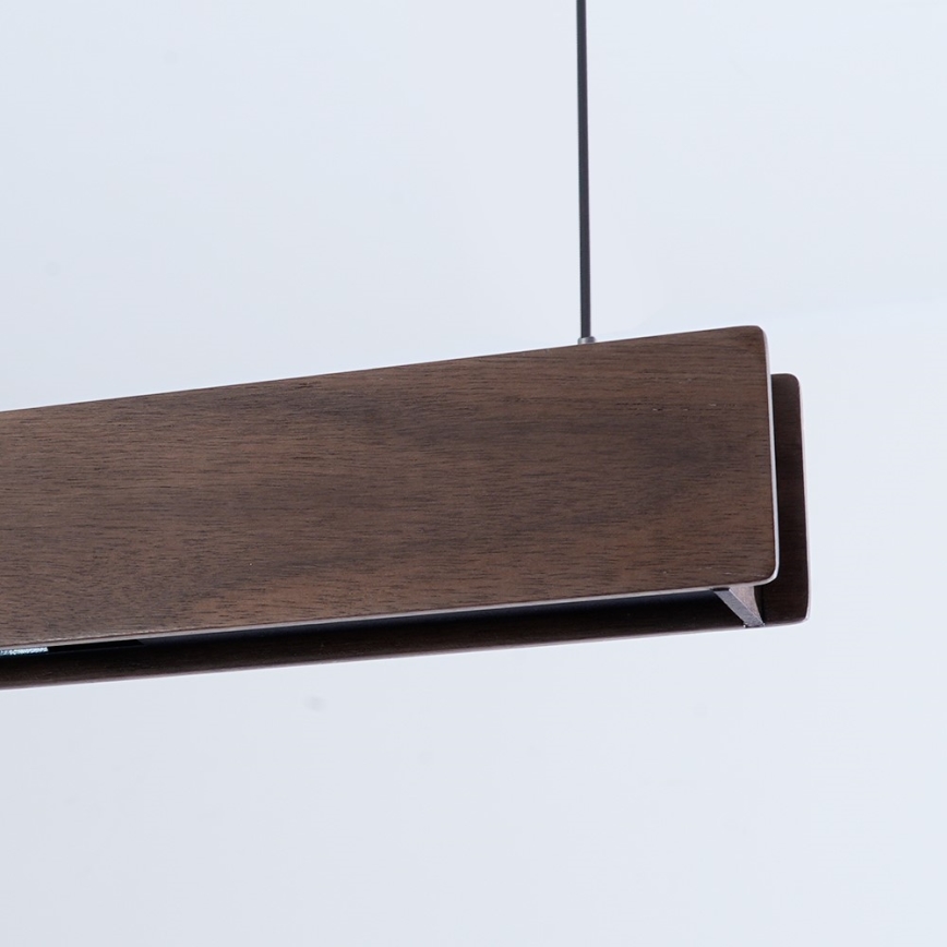 Immax NEO 07300L - Lámpara colgante regulable con cable MADEIRA LED/26W/230V Wi-Fi Tuya 122 cm nogal + control remoto