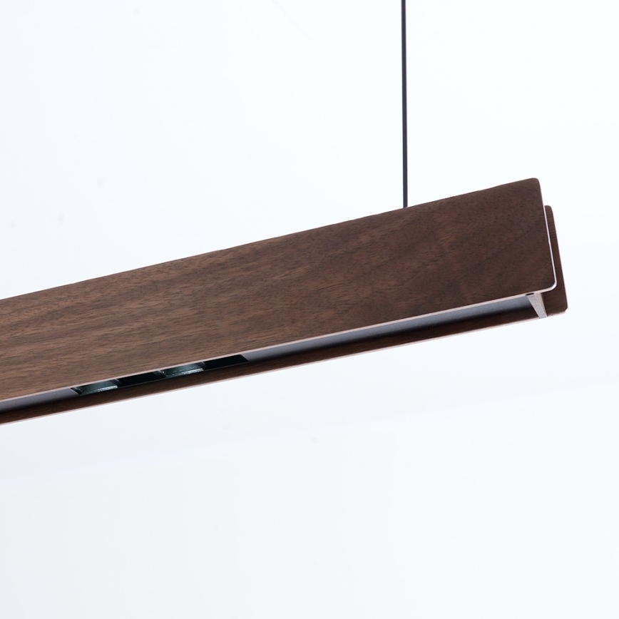 Immax NEO 07302L - Lámpara colgante LED regulable suspendida por cable MADEIRA LED/44W/230V Wi-Fi Tuya 202 cm nogal + mando a distancia