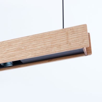 Immax NEO 07303L - Lámpara colgante LED regulable sobre cable MADEIRA LED/26W/230V Wi-Fi Tuya 122 cm roble + mando a distancia