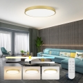 Immax NEO 07311L - Lámpara de techo LED regulable SEMPLICI LED/96W/230V Ø 80 cm Wi-Fi Tuya dorada + mando a distancia