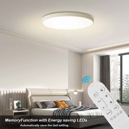 Immax NEO 07315L - Luminaria de techo LED regulable SEMPLICI LED/96W/230V Ø 80 cm Wi-Fi Tuya blanca + mando a distancia