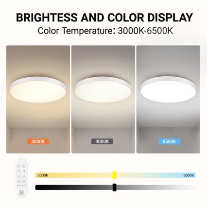 Immax NEO 07315L - Luminaria de techo LED regulable SEMPLICI LED/96W/230V Ø 80 cm Wi-Fi Tuya blanca + mando a distancia
