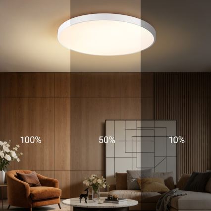Immax NEO 07315L - Luminaria de techo LED regulable SEMPLICI LED/96W/230V Ø 80 cm Wi-Fi Tuya blanca + mando a distancia