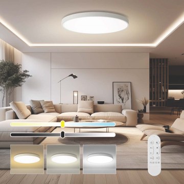 Immax NEO 07316L - LED Luminaria de techo regulable SEMPLICI LED/128W/230V, diámetro 100 cm, Wi-Fi Tuya, blanco + mando a distancia