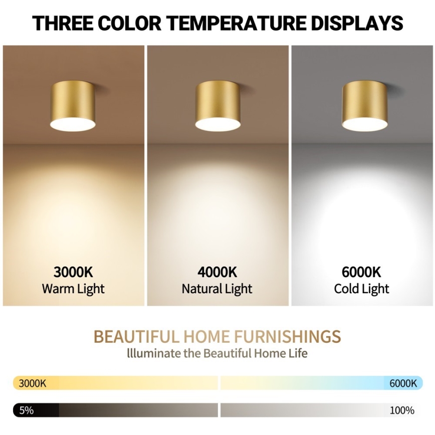 Immax NEO 07318L - Luminaria de techo LED regulable RONDATE LED/32W/230V diámetro 16,5 cm Wi-Fi Tuya color oro