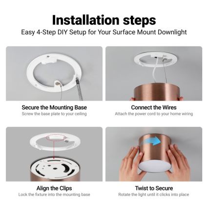 Immax NEO 07319L - Luminaria de techo LED regulable RONDATE, 18W/230V, diámetro 11,5 cm, Wi-Fi Tuya, oro rosa