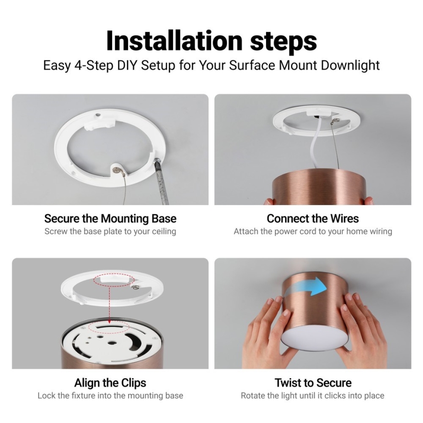 Immax NEO 07319L - Luminaria de techo LED regulable RONDATE, 18W/230V, diámetro 11,5 cm, Wi-Fi Tuya, oro rosa