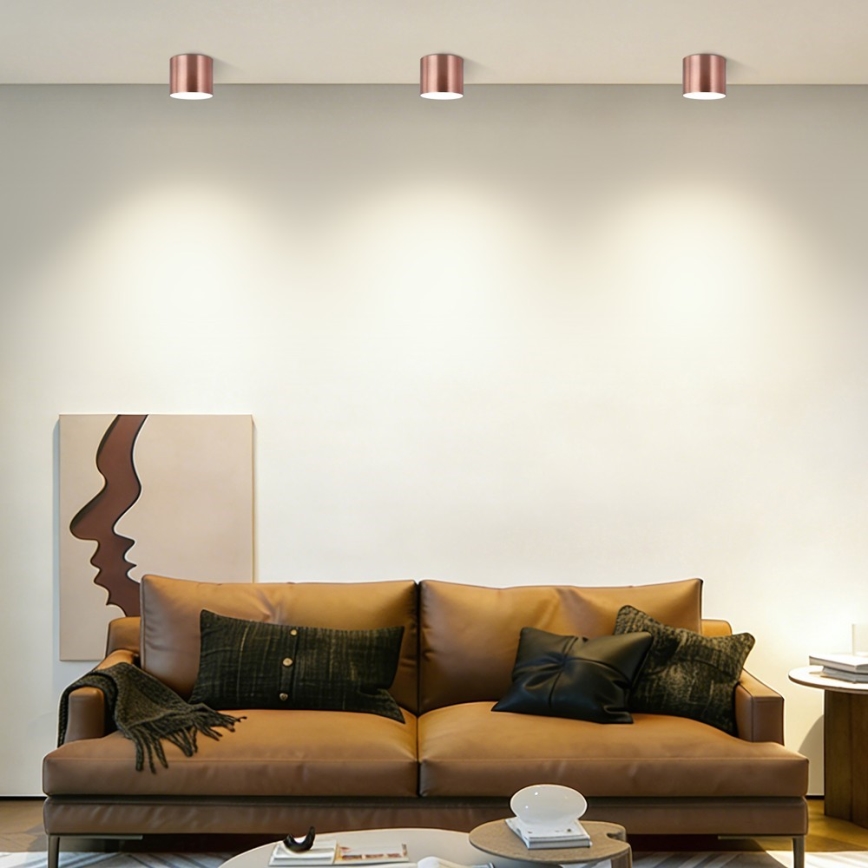 Immax NEO 07319L - Luminaria de techo LED regulable RONDATE, 18W/230V, diámetro 11,5 cm, Wi-Fi Tuya, oro rosa