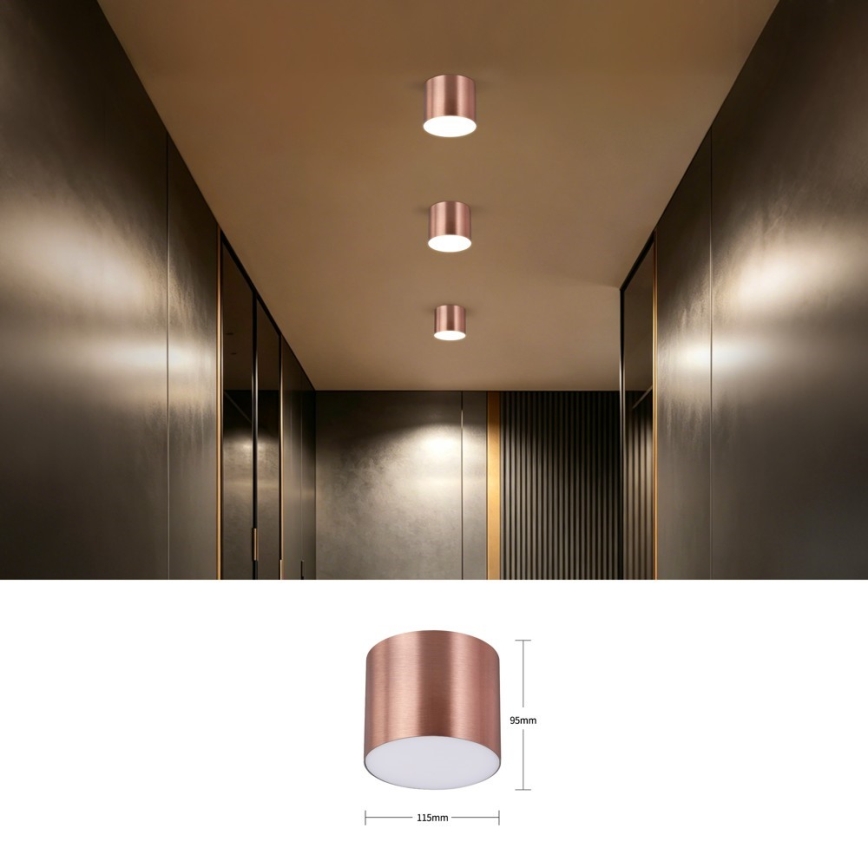 Immax NEO 07319L - Luminaria de techo LED regulable RONDATE, 18W/230V, diámetro 11,5 cm, Wi-Fi Tuya, oro rosa