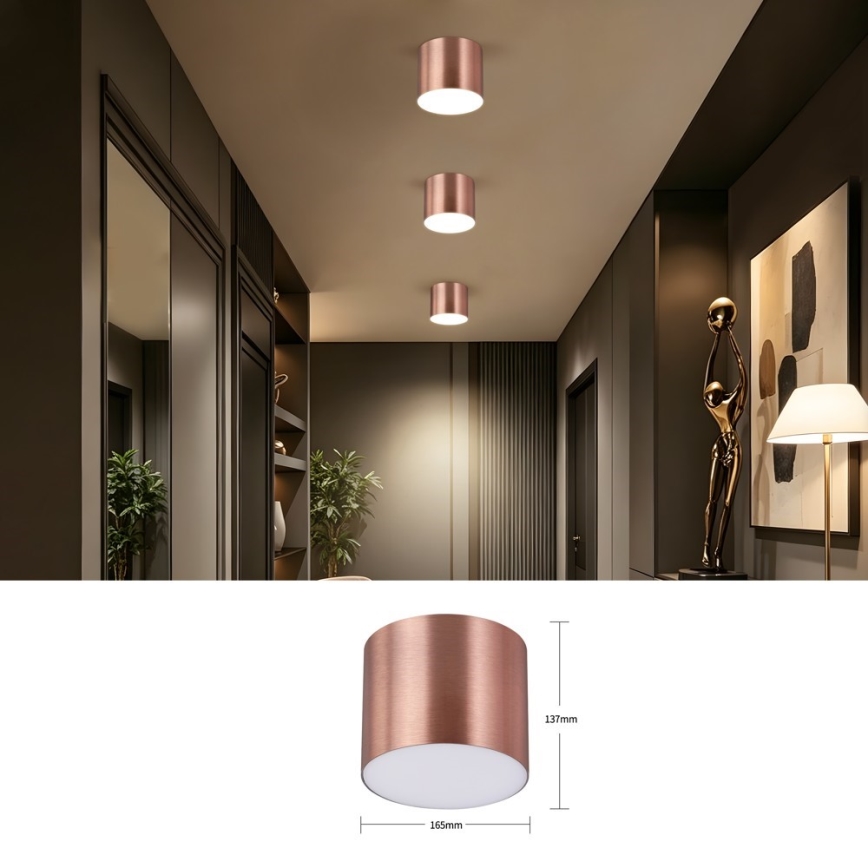 Immax NEO 07320L - Luminaria de techo LED regulable RONDATE LED/32W/230V Ø 16,5 cm Wi-Fi Tuya oro rosa
