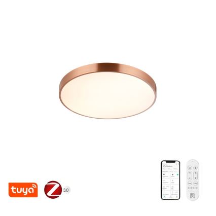Immax NEO 07321L - Plafón LED regulable NEO LITE SEMPLICI LED/36W/230V, Ø 40 cm, acabado cobre + mando a distancia