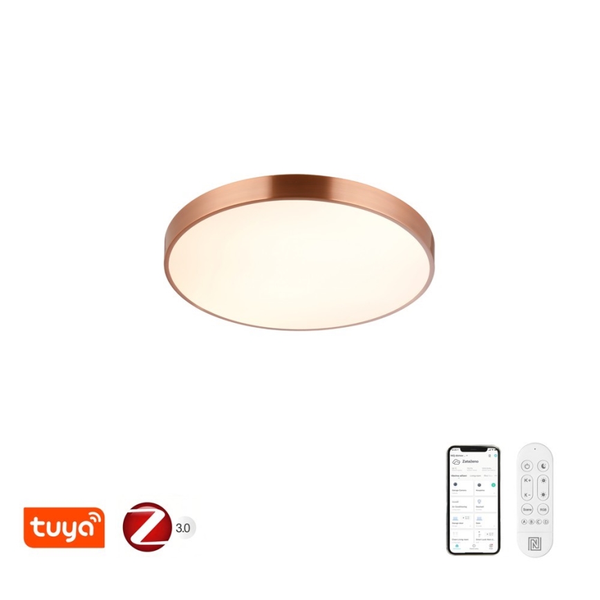 Immax NEO 07321L - Plafón LED regulable NEO LITE SEMPLICI LED/36W/230V, Ø 40 cm, acabado cobre + mando a distancia