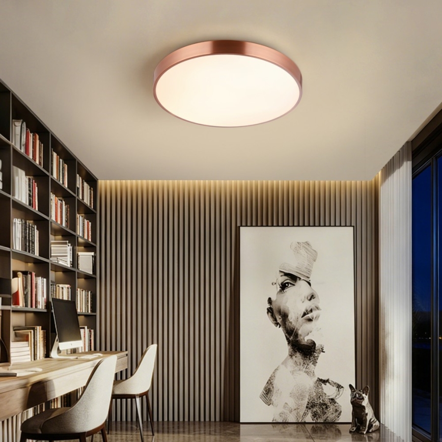 Immax NEO 07321L - Plafón LED regulable NEO LITE SEMPLICI LED/36W/230V, Ø 40 cm, acabado cobre + mando a distancia