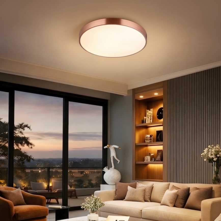 Immax NEO 07321L - Plafón LED regulable NEO LITE SEMPLICI LED/36W/230V, Ø 40 cm, acabado cobre + mando a distancia