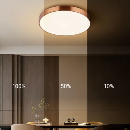 Immax NEO 07321L - Plafón LED regulable NEO LITE SEMPLICI LED/36W/230V, Ø 40 cm, acabado cobre + mando a distancia