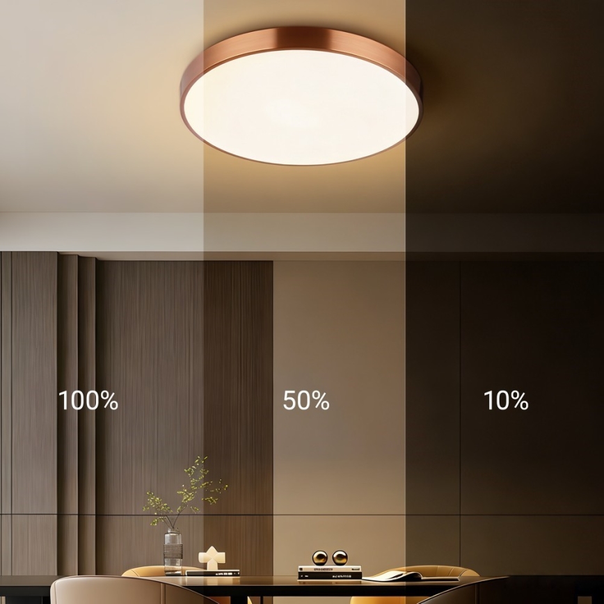 Immax NEO 07321L - Plafón LED regulable NEO LITE SEMPLICI LED/36W/230V, Ø 40 cm, acabado cobre + mando a distancia