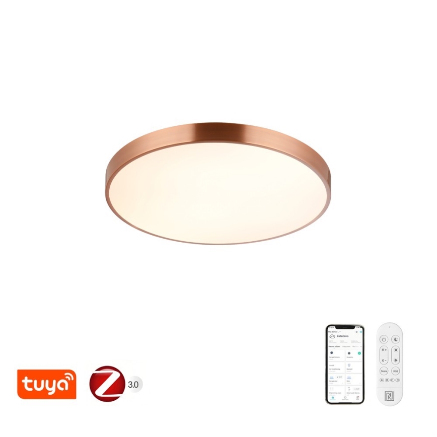 Immax NEO 07322L - Luminaria de techo LED regulable NEO LITE SEMPLICI LED/60W/230V, diámetro 60 cm, acabado cobre + mando a distancia
