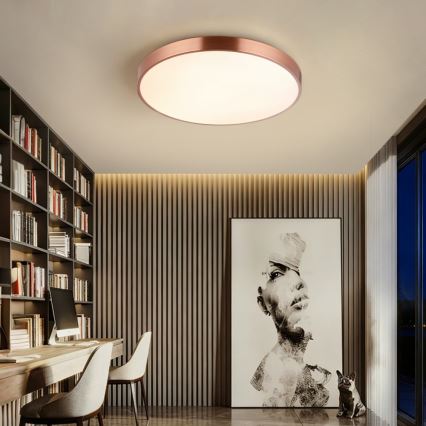 Immax NEO 07322L - Luminaria de techo LED regulable NEO LITE SEMPLICI LED/60W/230V, diámetro 60 cm, acabado cobre + mando a distancia