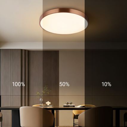 Immax NEO 07322L - Luminaria de techo LED regulable NEO LITE SEMPLICI LED/60W/230V, diámetro 60 cm, acabado cobre + mando a distancia