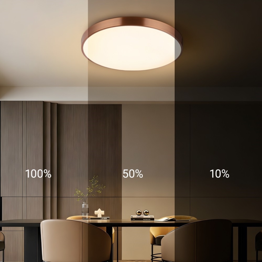 Immax NEO 07322L - Luminaria de techo LED regulable NEO LITE SEMPLICI LED/60W/230V, diámetro 60 cm, acabado cobre + mando a distancia