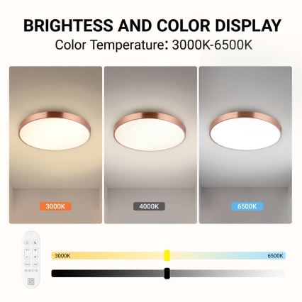 Immax NEO 07322L - Luminaria de techo LED regulable NEO LITE SEMPLICI LED/60W/230V, diámetro 60 cm, acabado cobre + mando a distancia