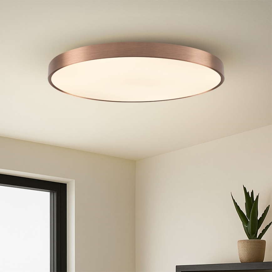 Immax NEO 07323L - Plafón LED regulable SEMPLICI LED/96W/230V, diámetro 80 cm, Wi-Fi Tuya, oro rosa + mando a distancia
