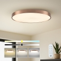 Immax NEO 07323L - Plafón LED regulable SEMPLICI LED/96W/230V, diámetro 80 cm, Wi-Fi Tuya, oro rosa + mando a distancia
