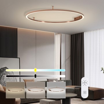 Immax NEO 07325-120C - Luminaria de techo LED regulable FINO LED/72W/230V 120 cm Tuya oro rosado + mando a distancia