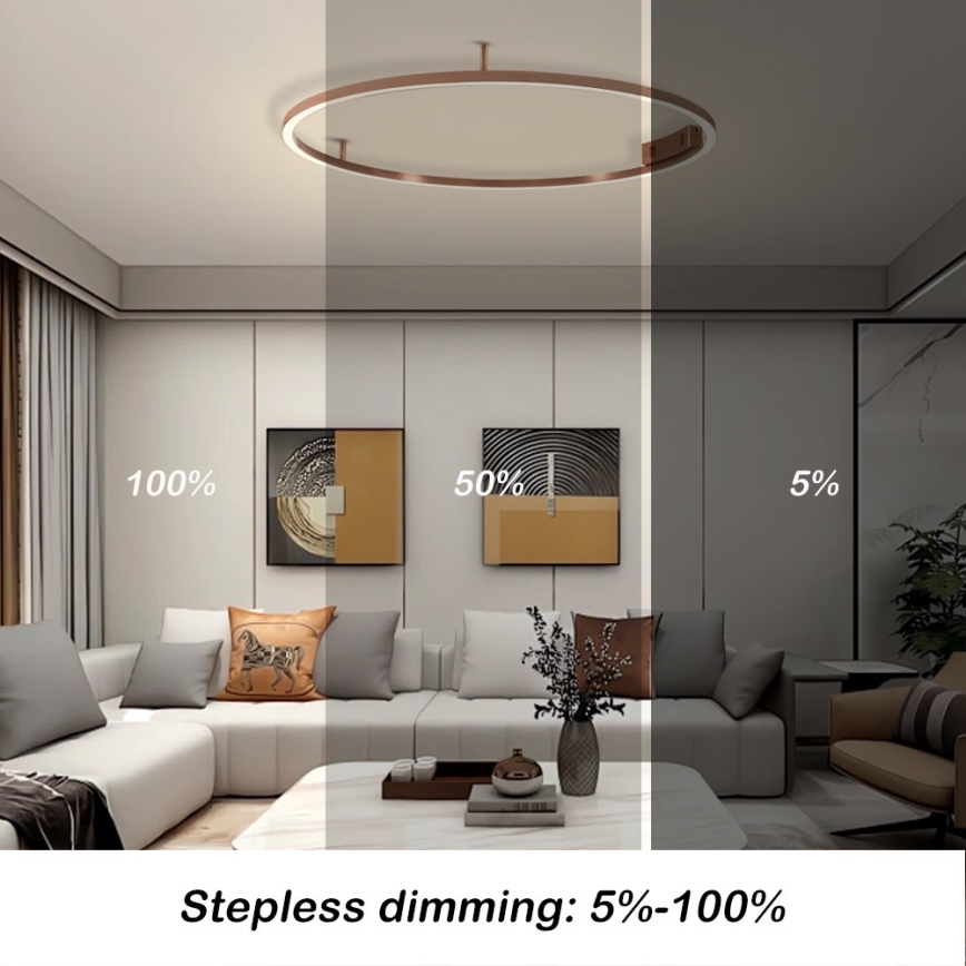 Immax NEO 07326-80C - Luminaria de techo LED regulable FINO LED/55W/230V 80 cm Tuya oro rosa + control remoto