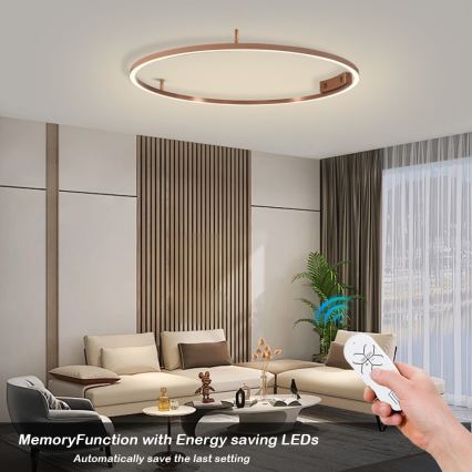 Immax NEO 07326-80C - Luminaria de techo LED regulable FINO LED/55W/230V 80 cm Tuya oro rosa + control remoto