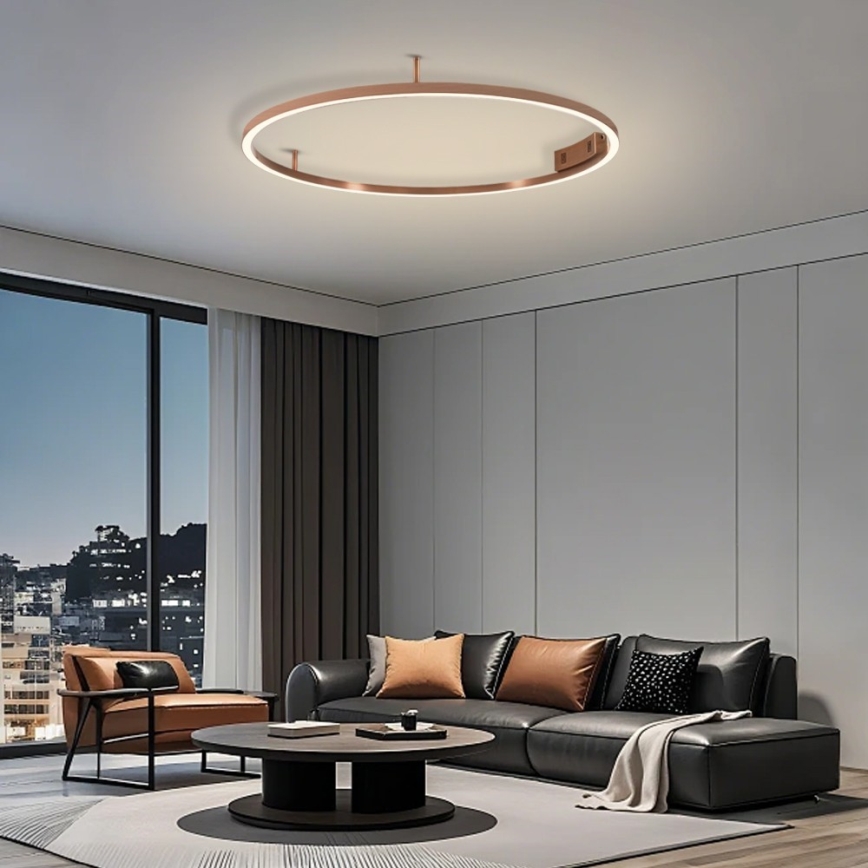 Immax NEO 07326-80C - Luminaria de techo LED regulable FINO LED/55W/230V 80 cm Tuya oro rosa + control remoto