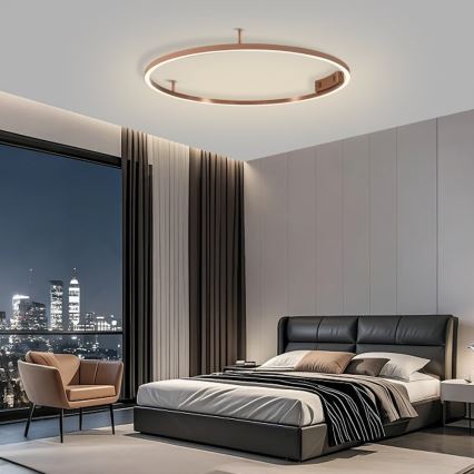 Immax NEO 07326-80C - Luminaria de techo LED regulable FINO LED/55W/230V 80 cm Tuya oro rosa + control remoto