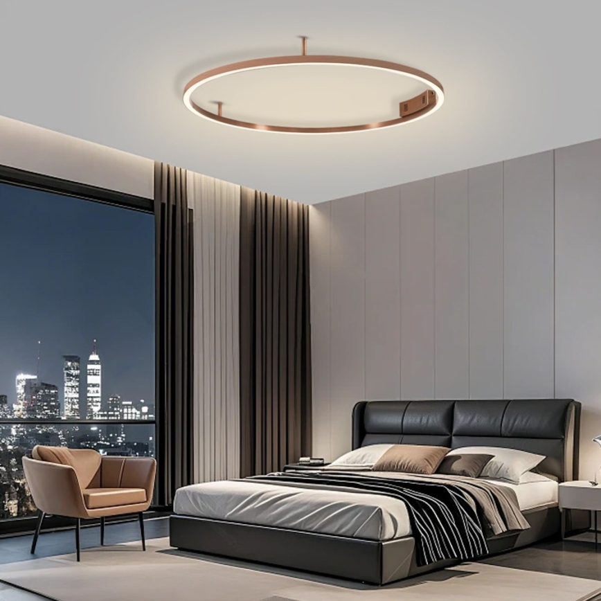 Immax NEO 07326-80C - Luminaria de techo LED regulable FINO LED/55W/230V 80 cm Tuya oro rosa + control remoto