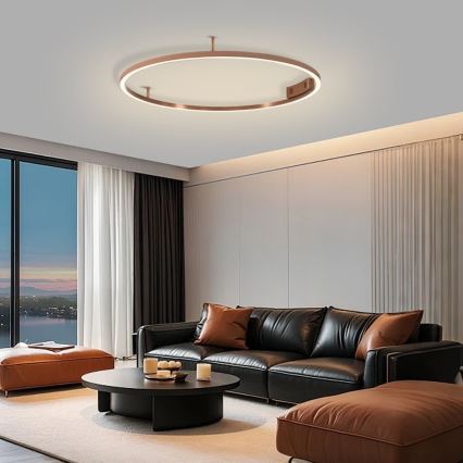 Immax NEO 07326-80C - Luminaria de techo LED regulable FINO LED/55W/230V 80 cm Tuya oro rosa + control remoto
