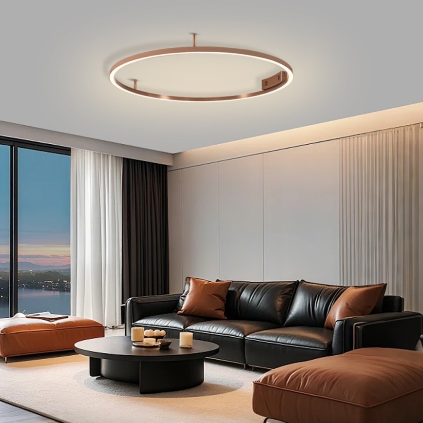 Immax NEO 07326-80C - Luminaria de techo LED regulable FINO LED/55W/230V 80 cm Tuya oro rosa + control remoto